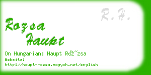 rozsa haupt business card